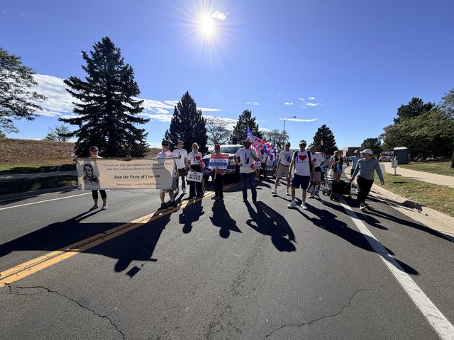 The Republicans group marching down Midway Boulevard