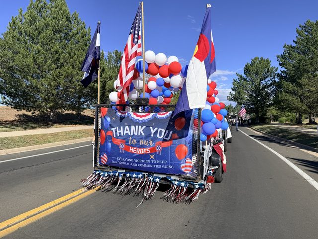 The back of the float, Thank You to Our Heroes