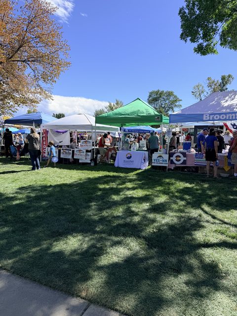 Tents along the lawn at Broomfield Days